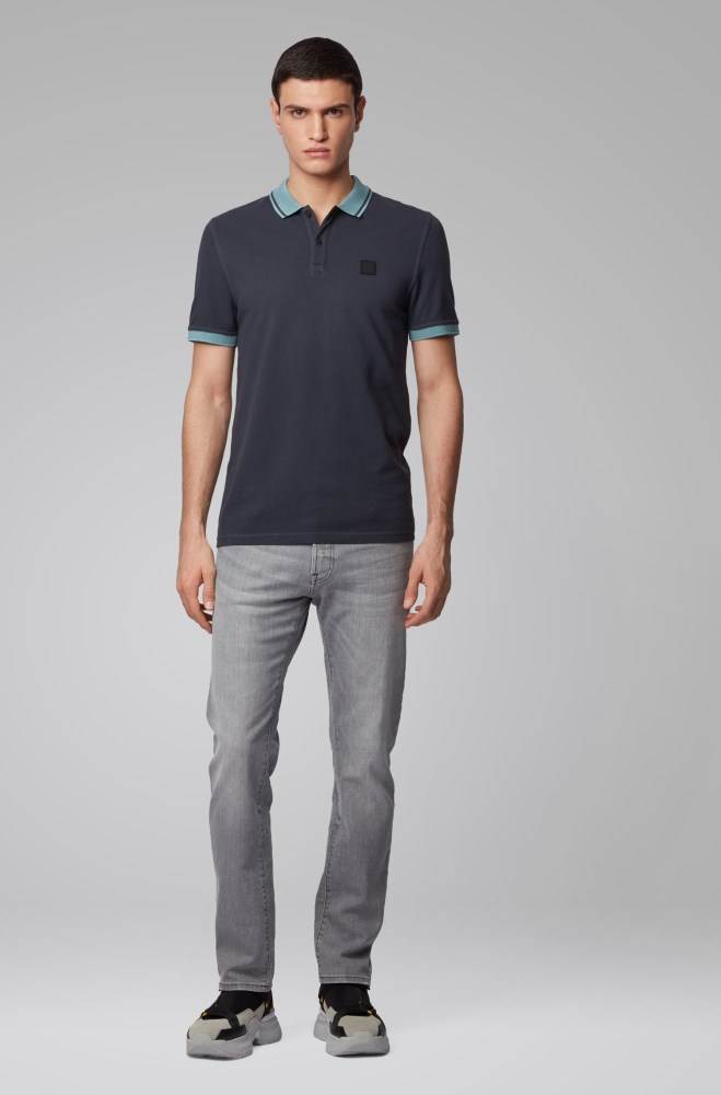 Hugo Boss Slim-fit polo shirt Mørke Blå | qpYq8AGp