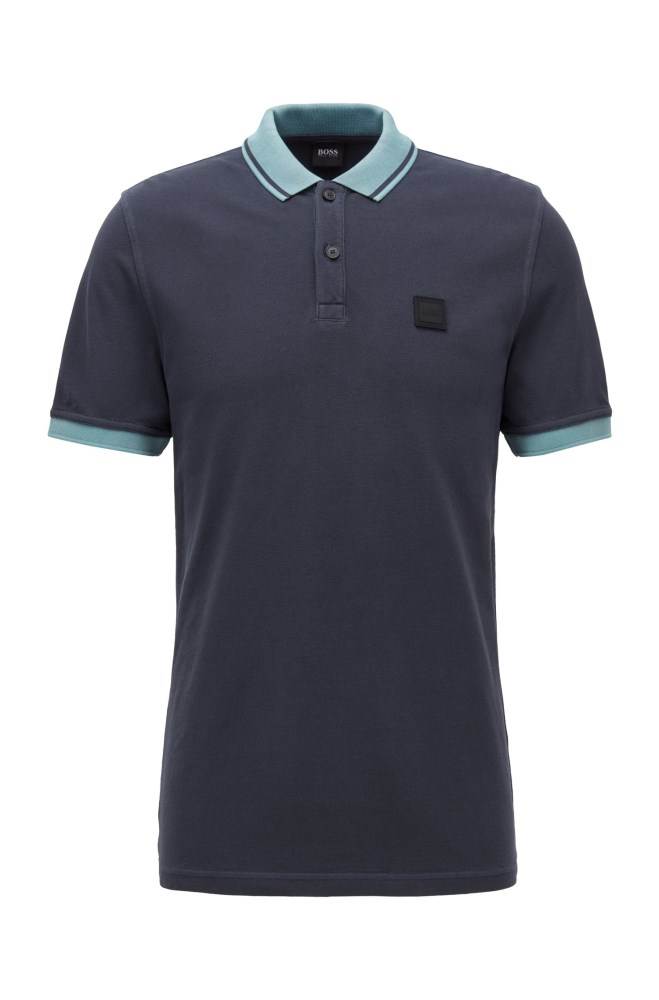 Hugo Boss Slim-fit polo shirt Mørke Blå | qpYq8AGp