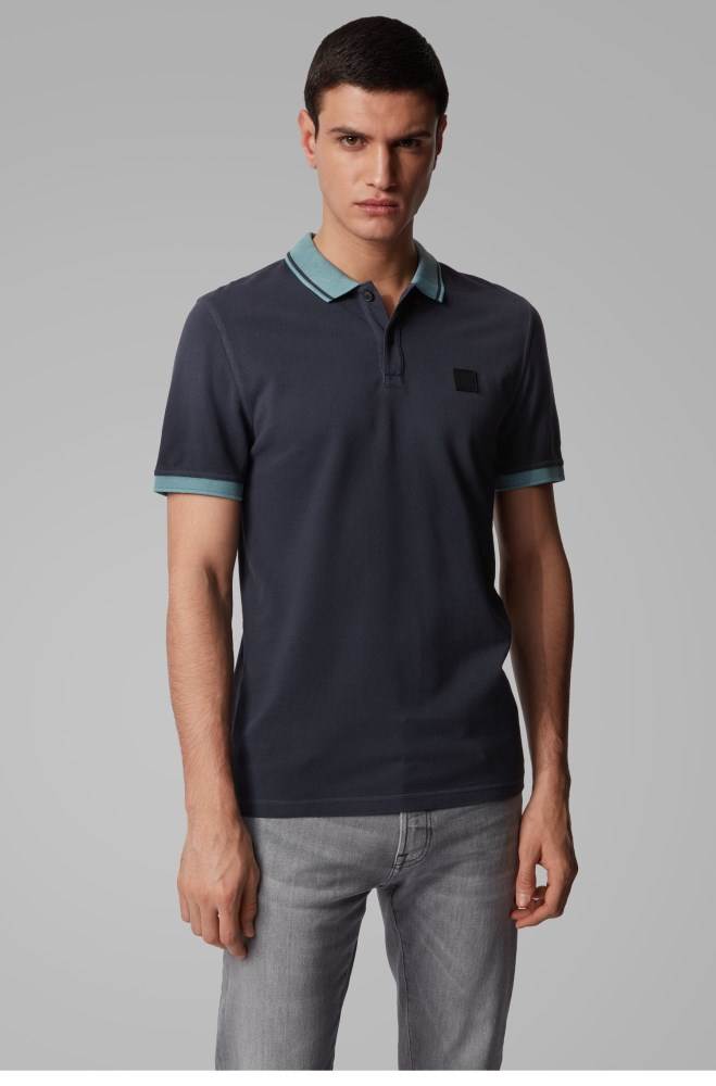 Hugo Boss Slim-fit polo shirt Mørke Blå | qpYq8AGp