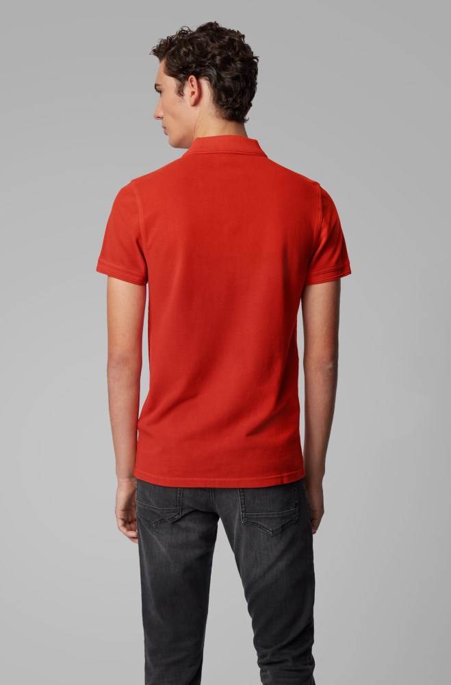 Hugo Boss Slim-fit polo shirt Mørke Oransje | vWQkSGlE