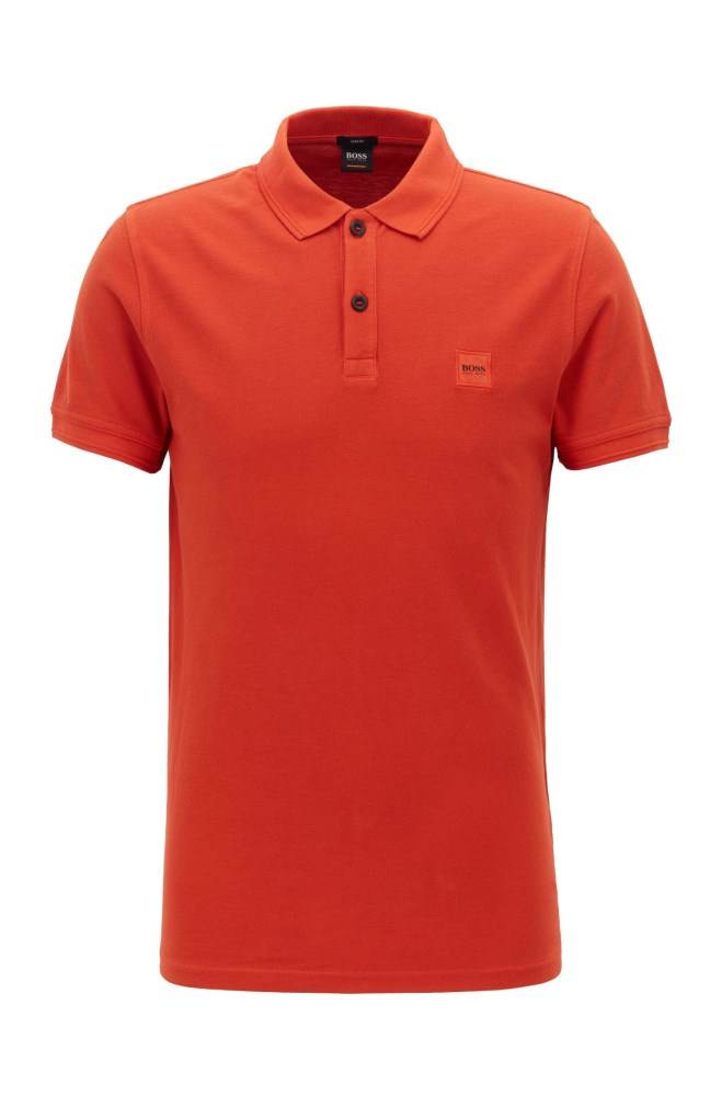 Hugo Boss Slim-fit polo shirt Mørke Oransje | vWQkSGlE