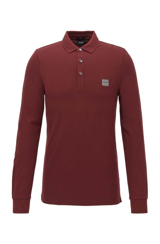 Hugo Boss Slim-fit polo shirt Mørke Rød | Ywgjy8Ul