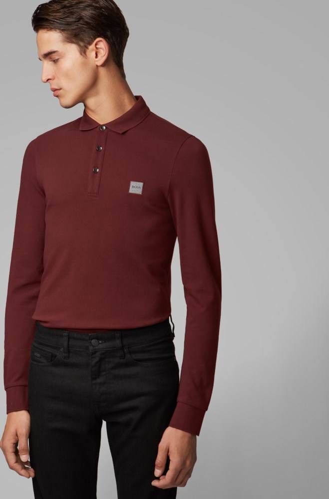 Hugo Boss Slim-fit polo shirt Mørke Rød | Ywgjy8Ul