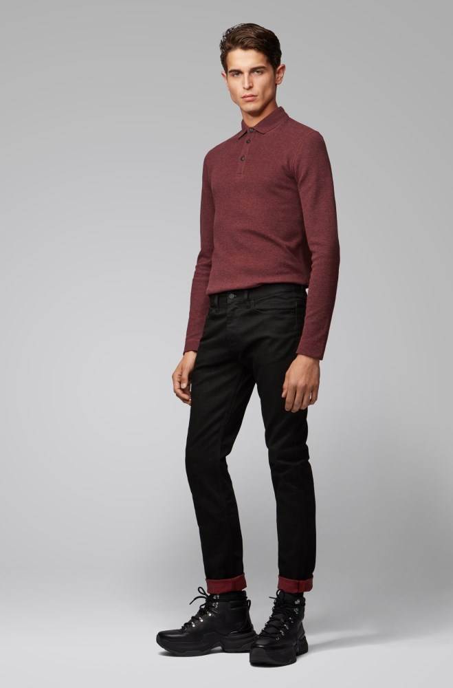 Hugo Boss Slim-fit polo shirt Mørke Rød | alXDx6Vd