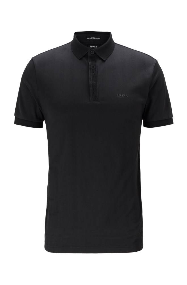 Hugo Boss Slim-fit polo shirt Svarte | O1JN6y3J