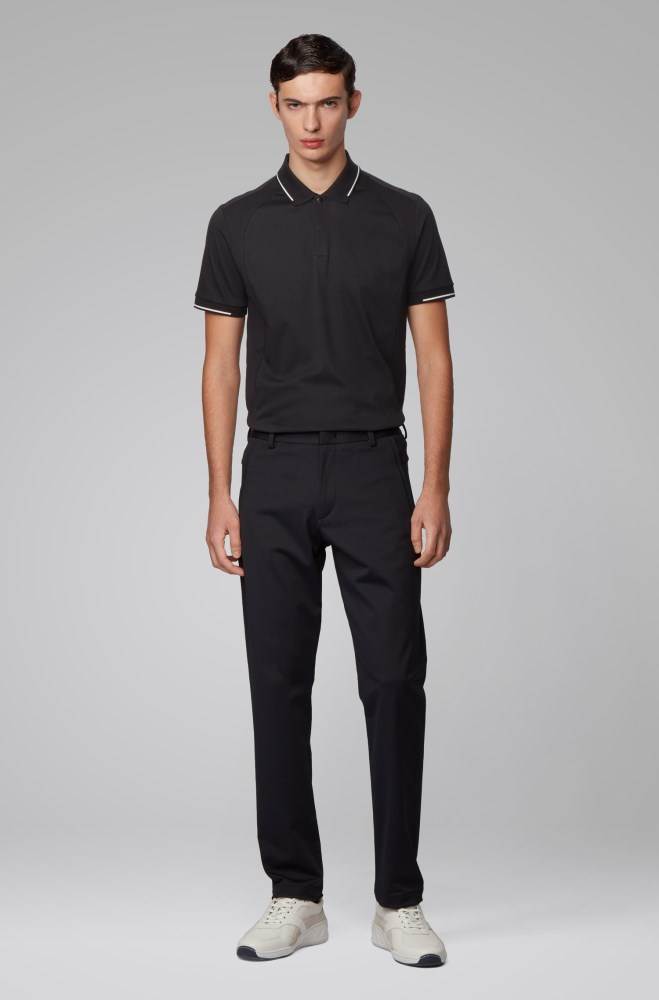 Hugo Boss Slim-fit polo shirt Svarte | UvpDFsVL