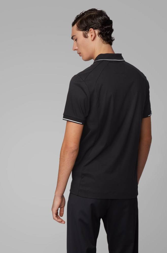 Hugo Boss Slim-fit polo shirt Svarte | UvpDFsVL