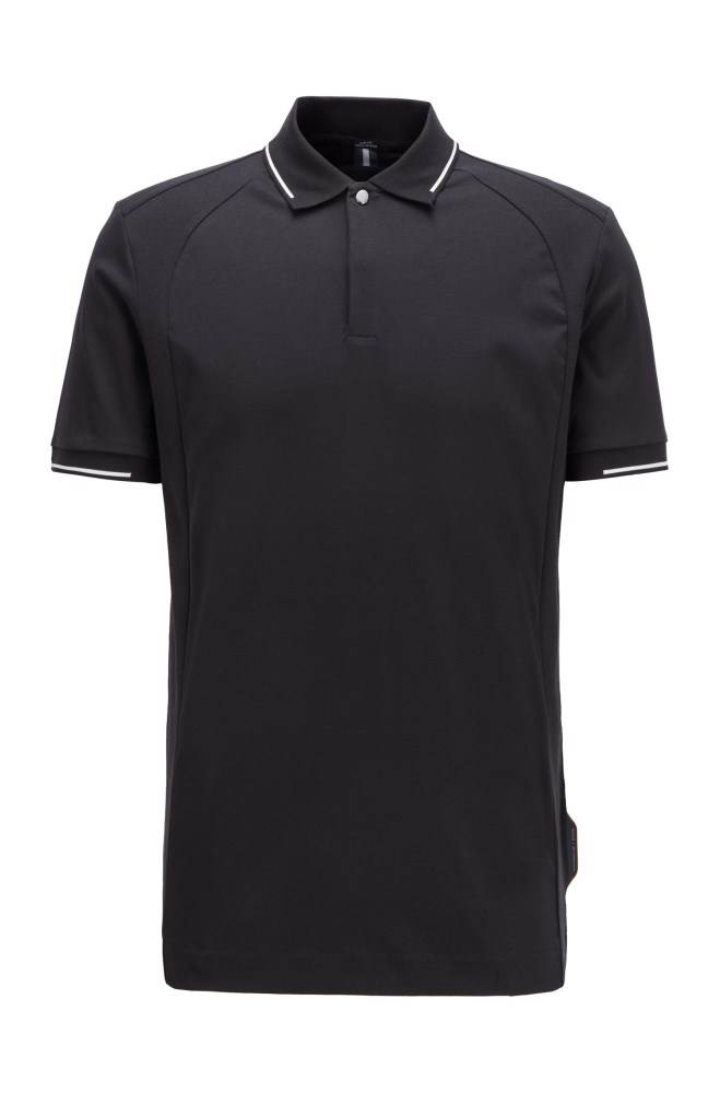 Hugo Boss Slim-fit polo shirt Svarte | UvpDFsVL