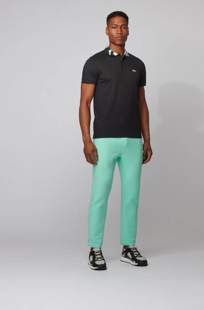 Hugo Boss Slim-fit polo shirt Svarte | WLnkDzR1