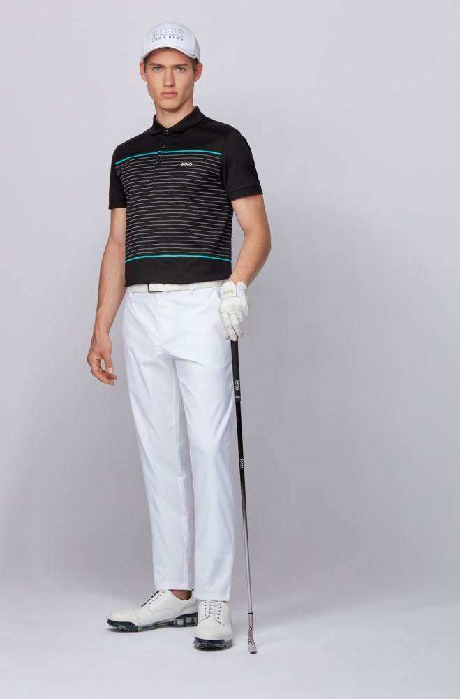 Hugo Boss Slim-fit polo shirt Svarte | YKjy0afP