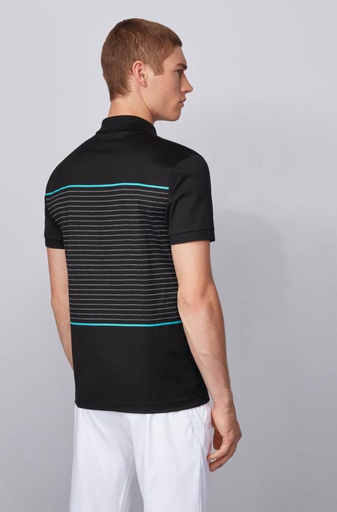 Hugo Boss Slim-fit polo shirt Svarte | YKjy0afP