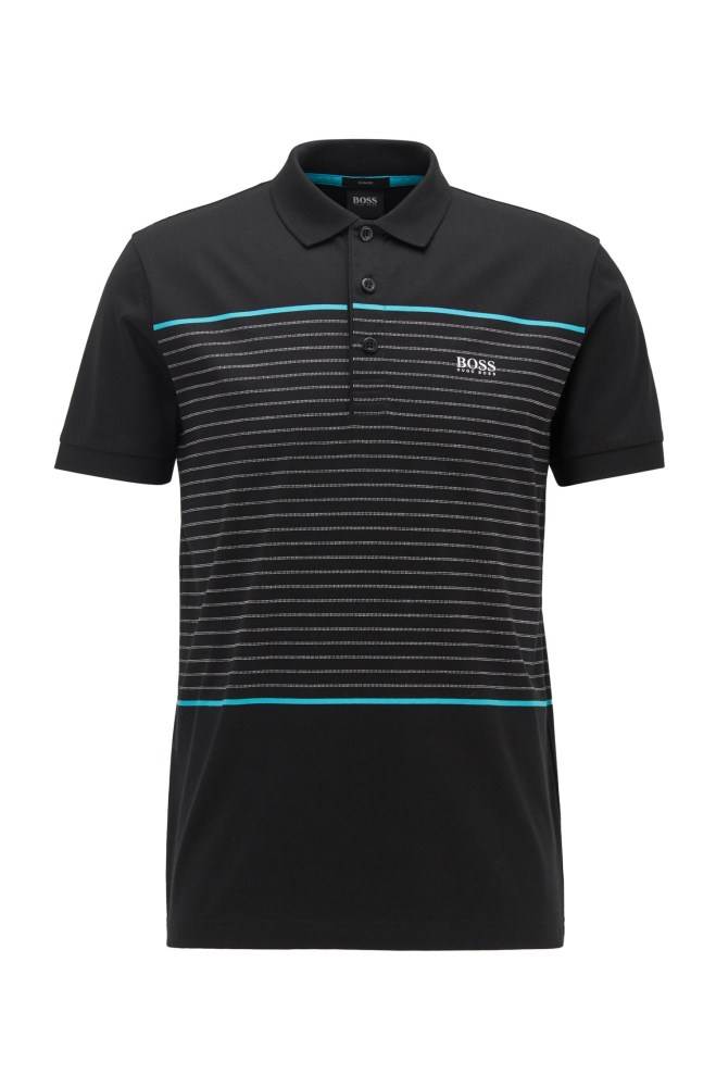 Hugo Boss Slim-fit polo shirt Svarte | YKjy0afP