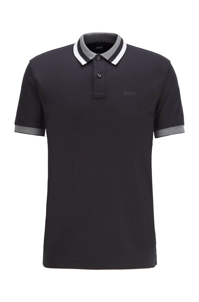 Hugo Boss Slim-fit polo shirt Svarte | bwgacLu6