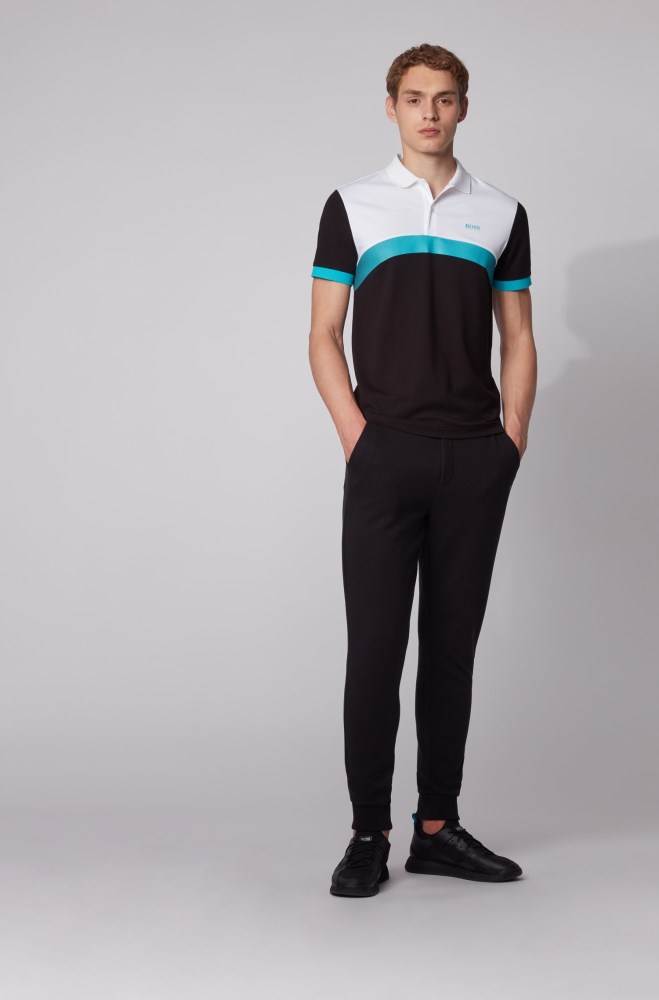 Hugo Boss Slim-fit polo shirt Svarte | mOHAuMVD