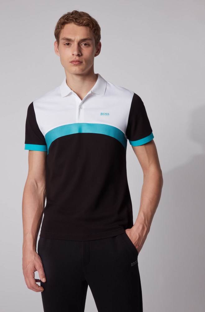 Hugo Boss Slim-fit polo shirt Svarte | mOHAuMVD