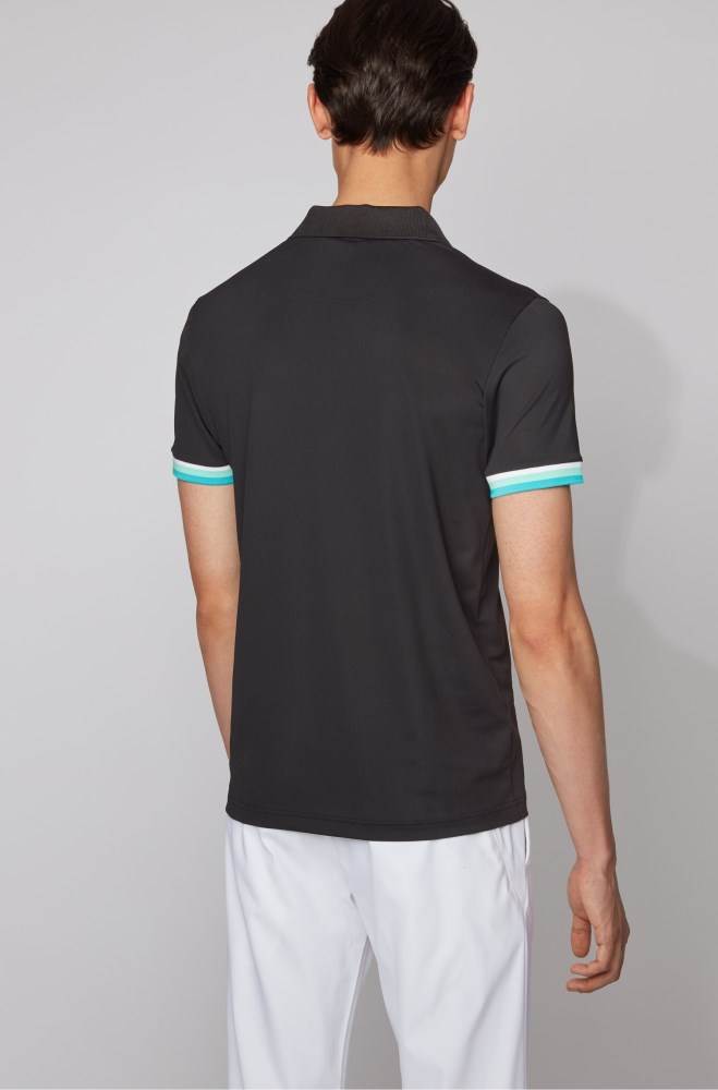 Hugo Boss Slim-fit polo shirt Svarte | nCNHFZnx