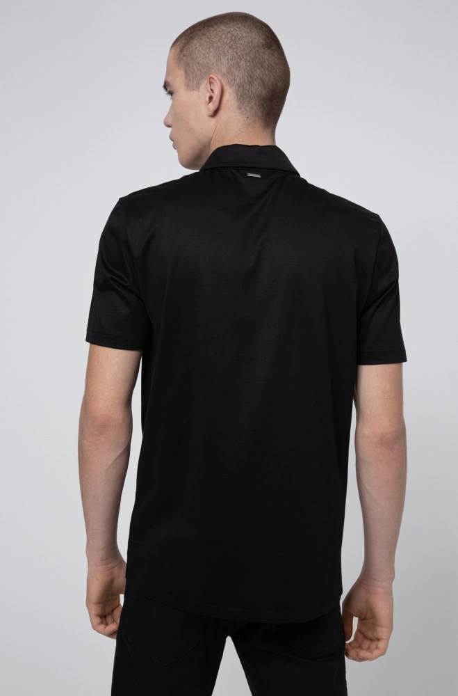 Hugo Boss Slim-fit polo shirt Svarte | ndviQyV4