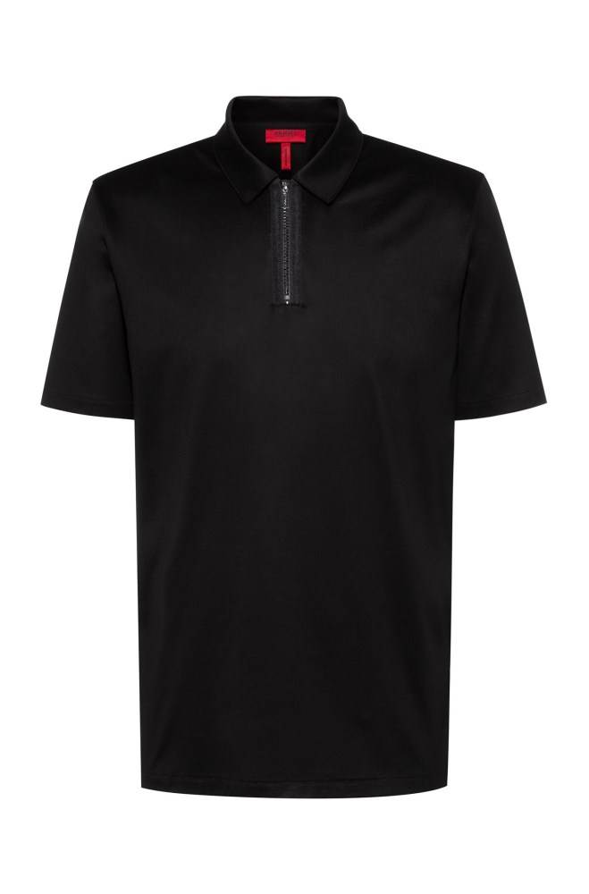 Hugo Boss Slim-fit polo shirt Svarte | ndviQyV4