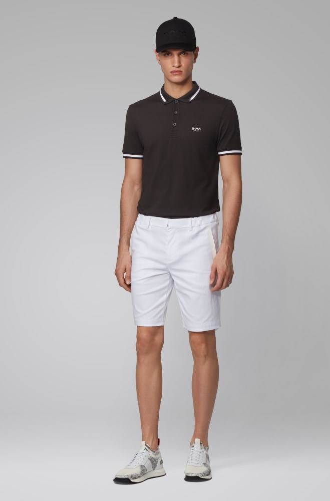 Hugo Boss Slim-fit polo shirt Svarte | pJEDlO2B