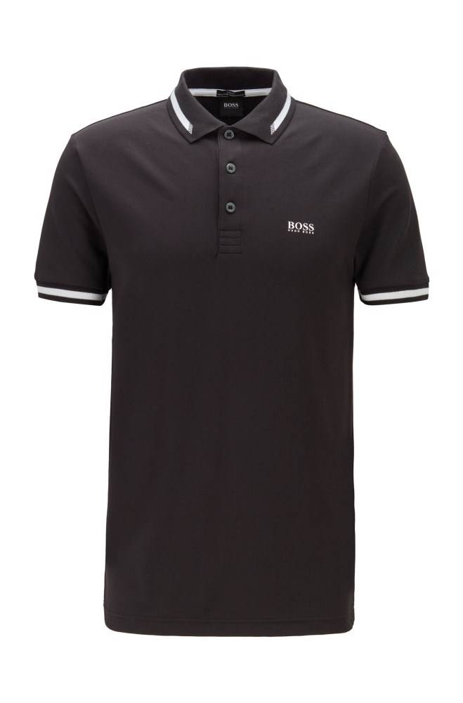 Hugo Boss Slim-fit polo shirt Svarte | pJEDlO2B