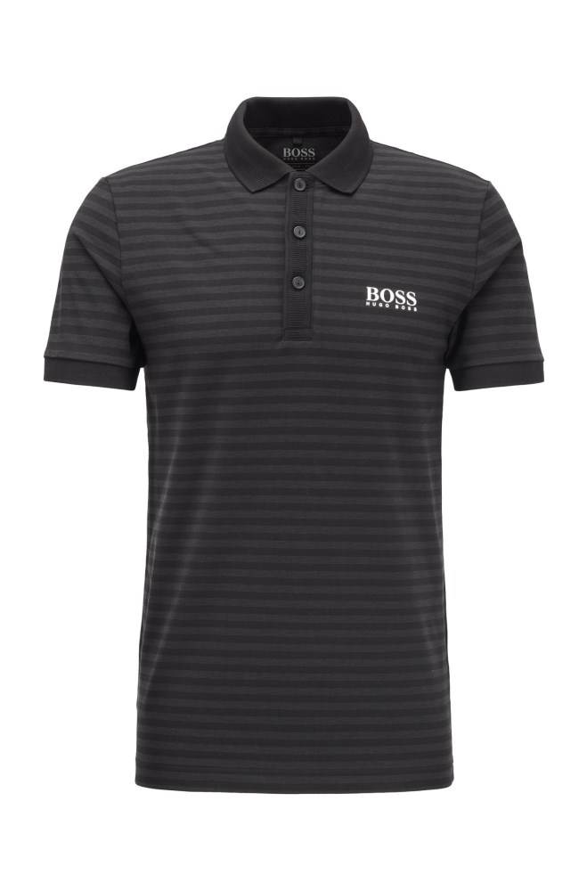 Hugo Boss Slim-fit polo shirt Svarte | pj1f1Y9W