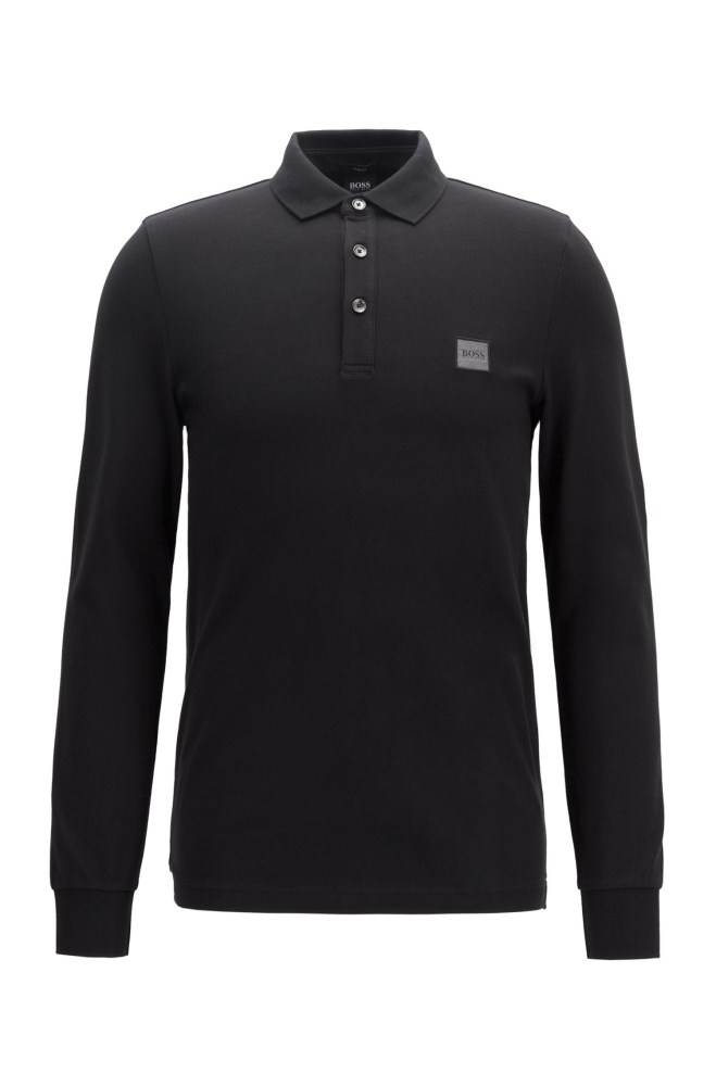 Hugo Boss Slim-fit polo shirt Svarte | taIIIEnF