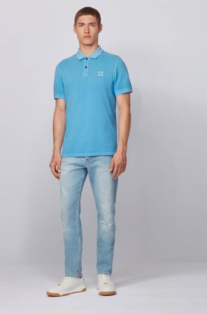 Hugo Boss Slim-fit polo shirt Turkis | 8WKLylAc