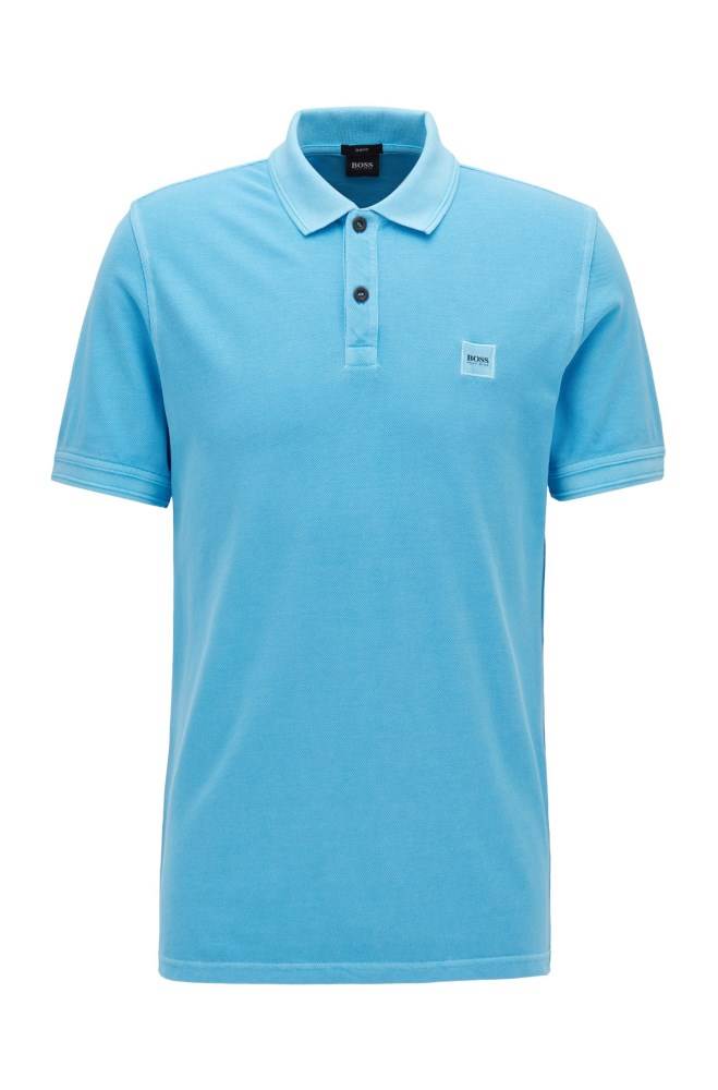 Hugo Boss Slim-fit polo shirt Turkis | 8WKLylAc