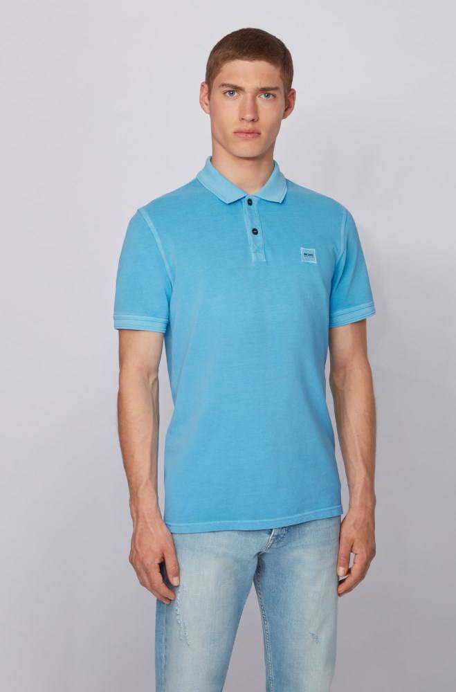 Hugo Boss Slim-fit polo shirt Turkis | 8WKLylAc