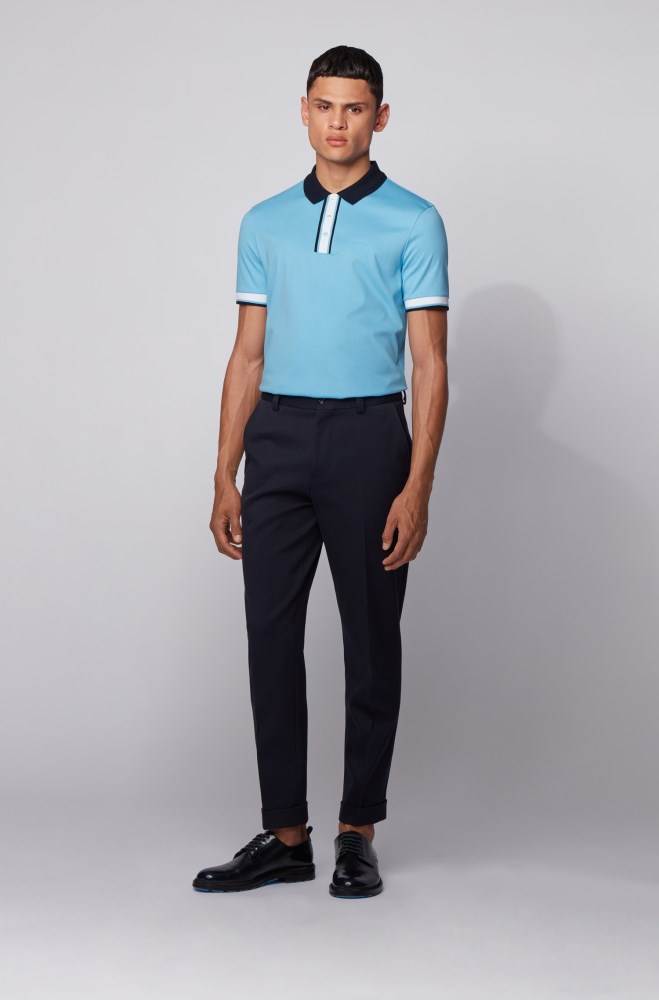 Hugo Boss Slim-fit polo shirt Turkis | EEEjVlXN