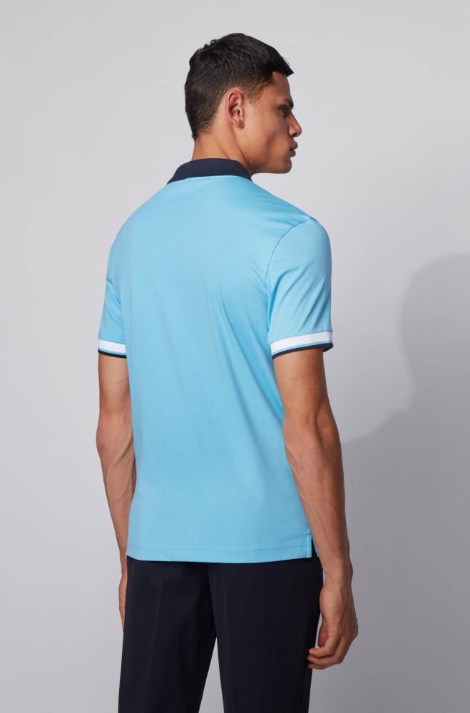 Hugo Boss Slim-fit polo shirt Turkis | EEEjVlXN