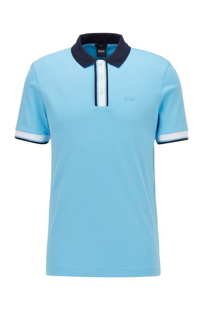 Hugo Boss Slim-fit polo shirt Turkis | EEEjVlXN