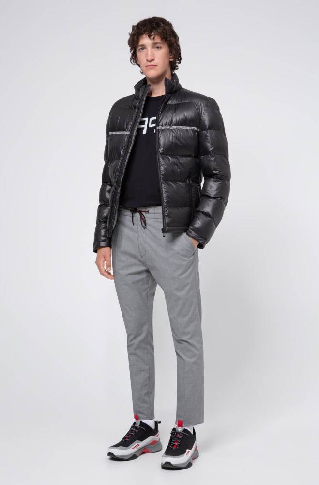 Hugo Boss Slim-fit quilted jacket Svarte | H1ErxeB0