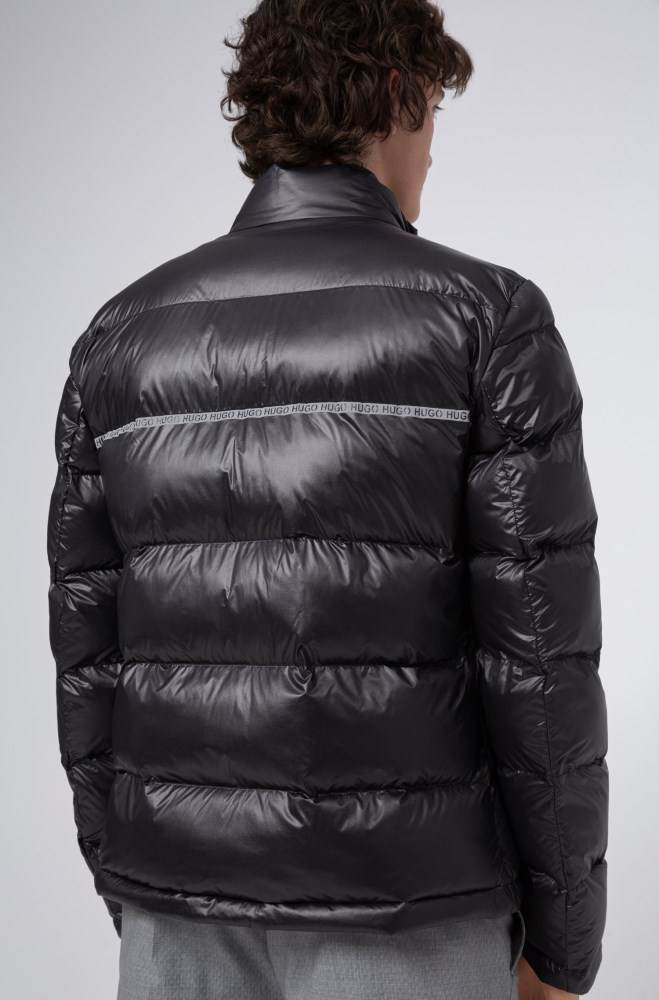 Hugo Boss Slim-fit quilted jacket Svarte | H1ErxeB0