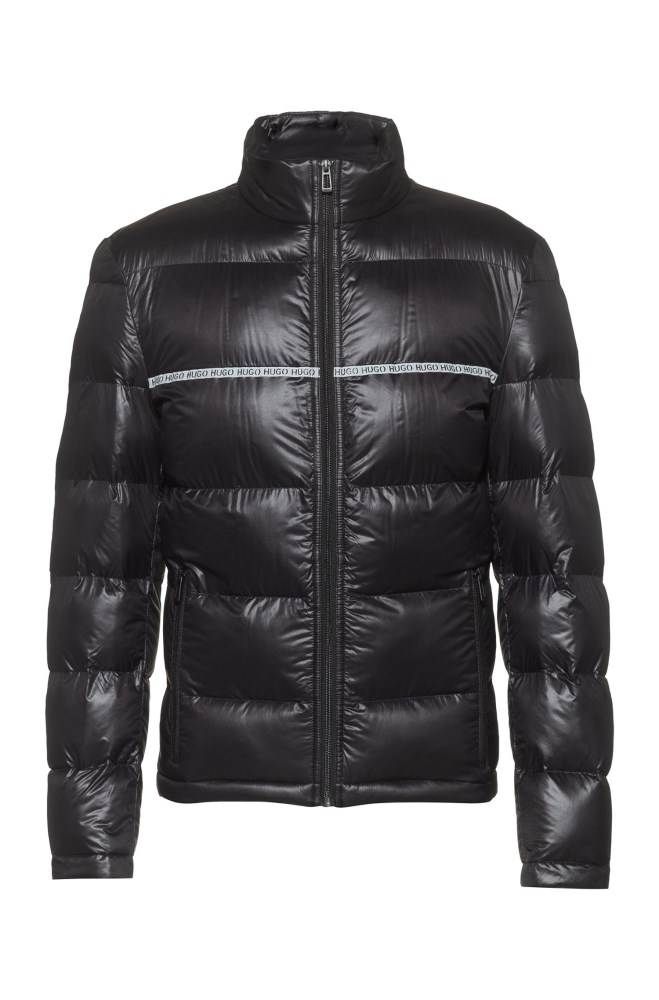 Hugo Boss Slim-fit quilted jacket Svarte | H1ErxeB0