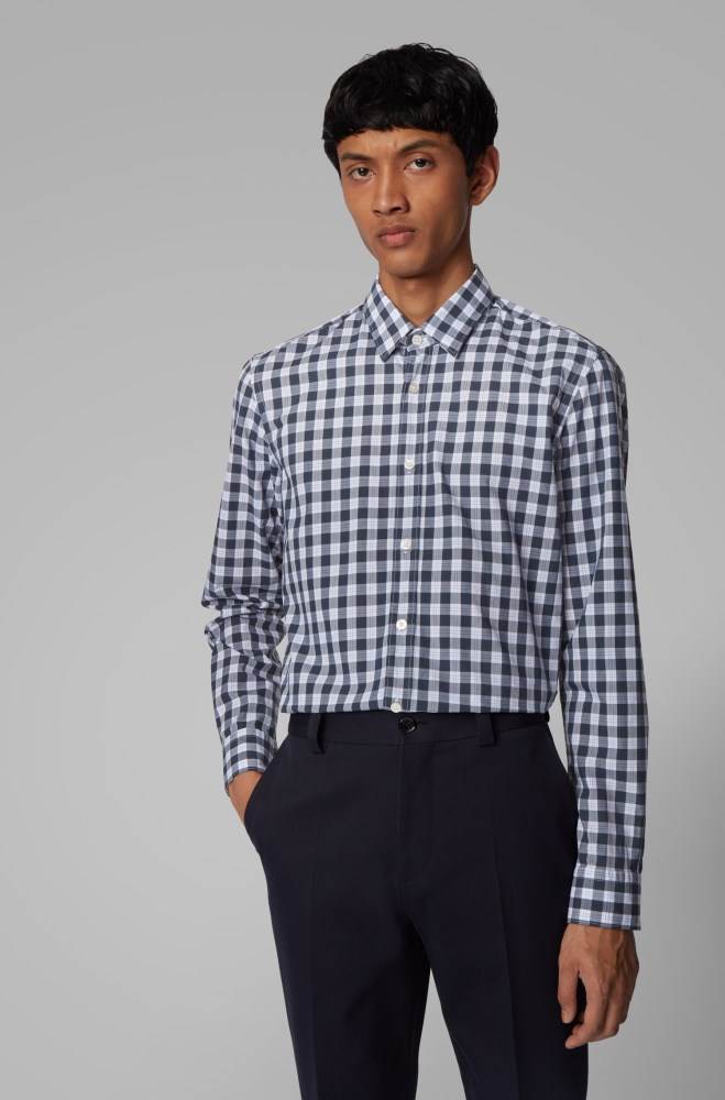 Hugo Boss Slim-fit shirt Blå | Y3Be3xR1