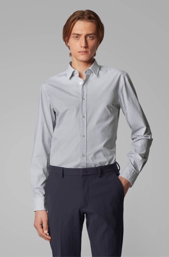 Hugo Boss Slim-fit shirt Blå | vJHiZktK