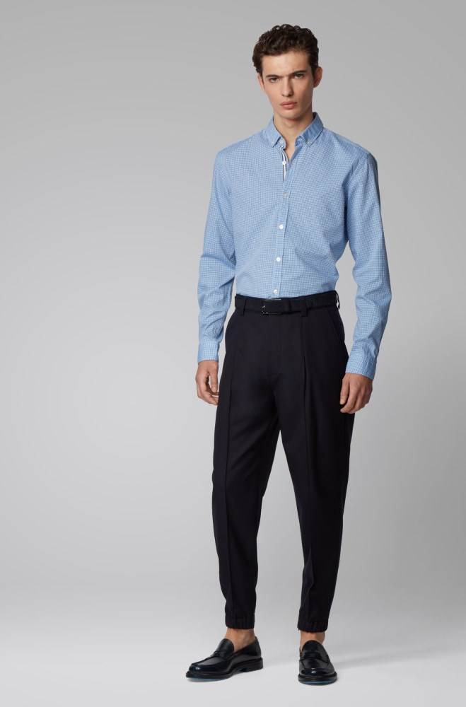 Hugo Boss Slim-fit shirt Blå | xp6VSteH