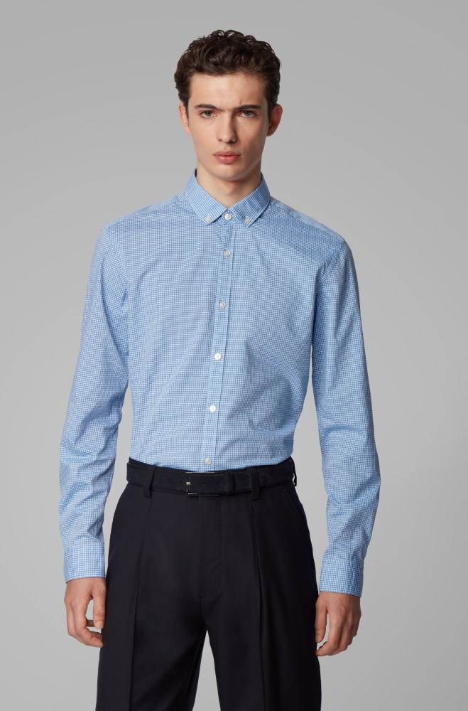 Hugo Boss Slim-fit shirt Blå | xp6VSteH