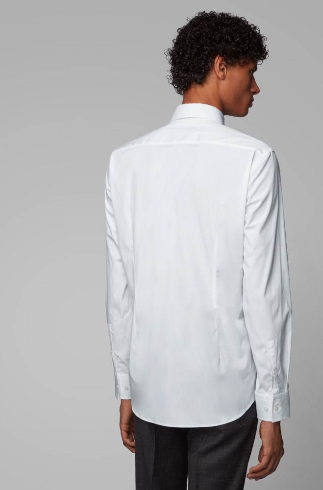 Hugo Boss Slim-fit shirt Hvite | 5kDIESUq