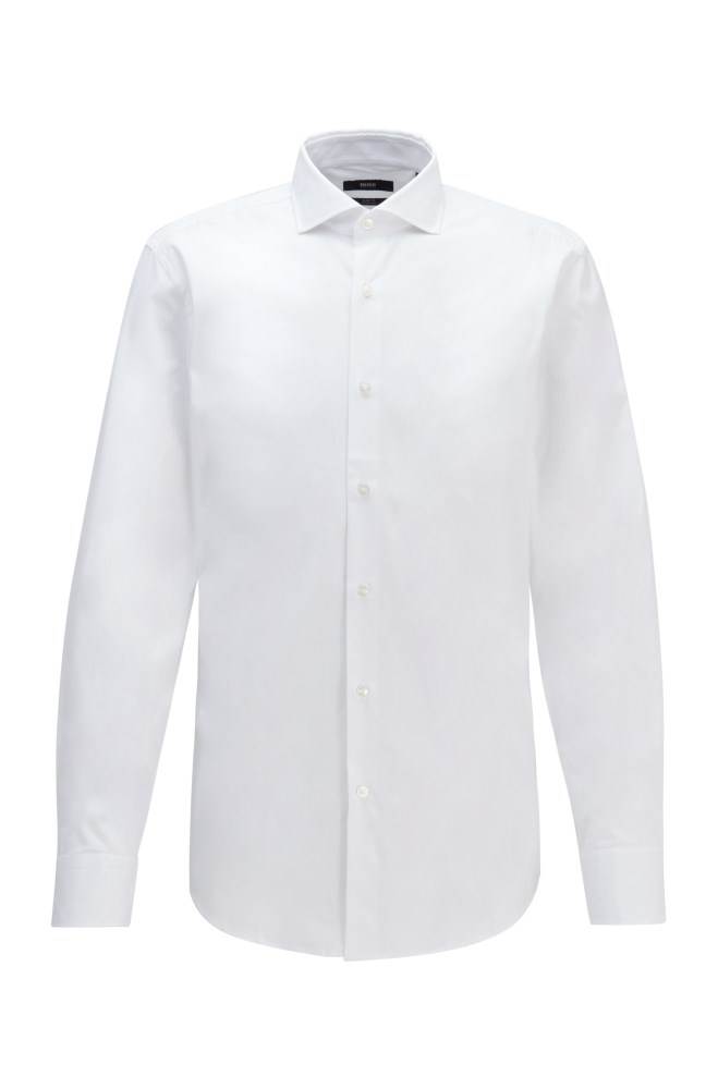 Hugo Boss Slim-fit shirt Hvite | 5kDIESUq