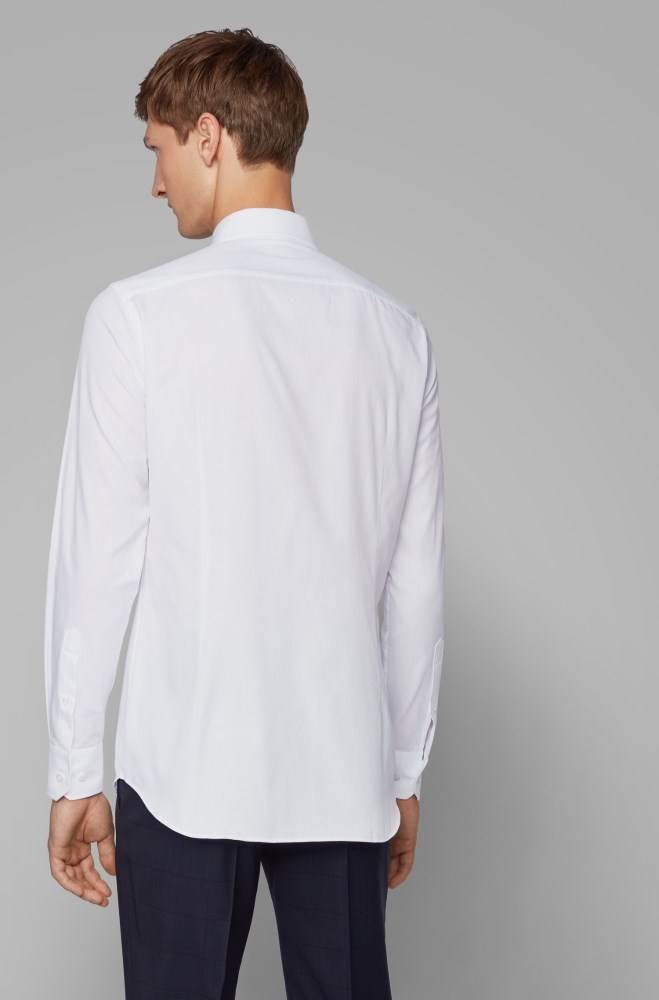 Hugo Boss Slim-fit shirt Hvite | 7GEfoN8w