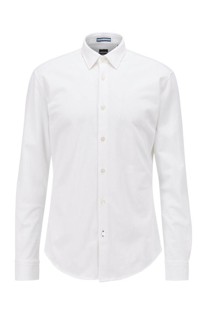 Hugo Boss Slim-fit shirt Hvite | 9H7pSZdM