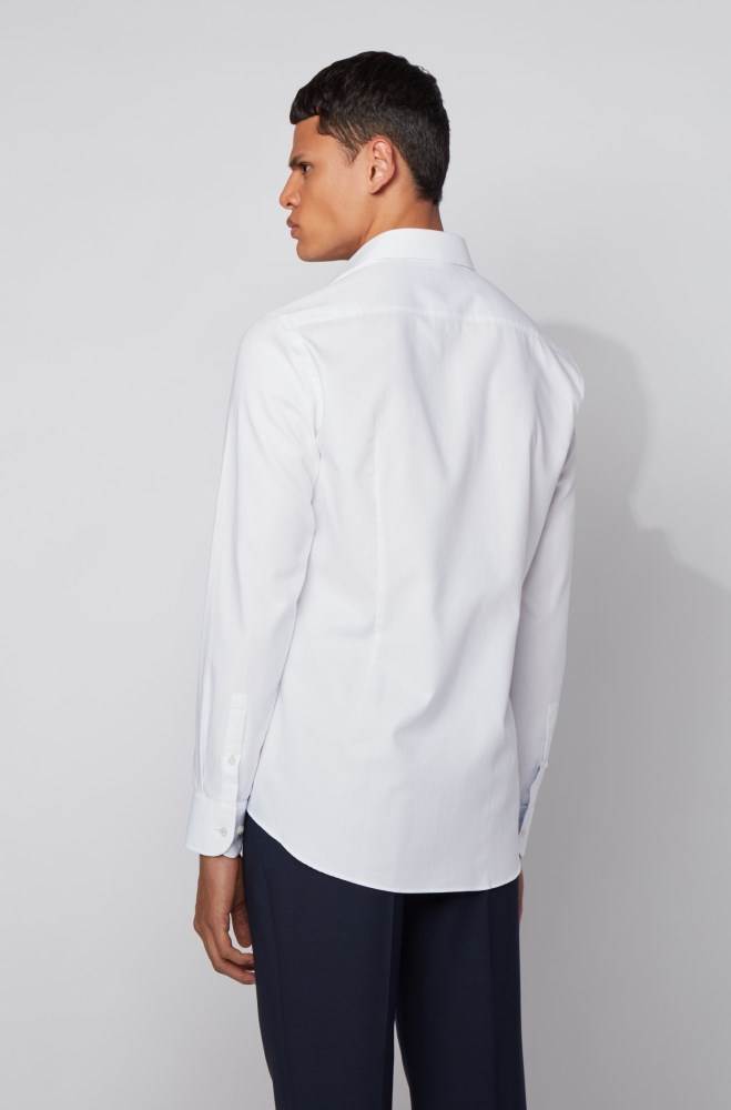 Hugo Boss Slim-fit shirt Hvite | BZmlovjV