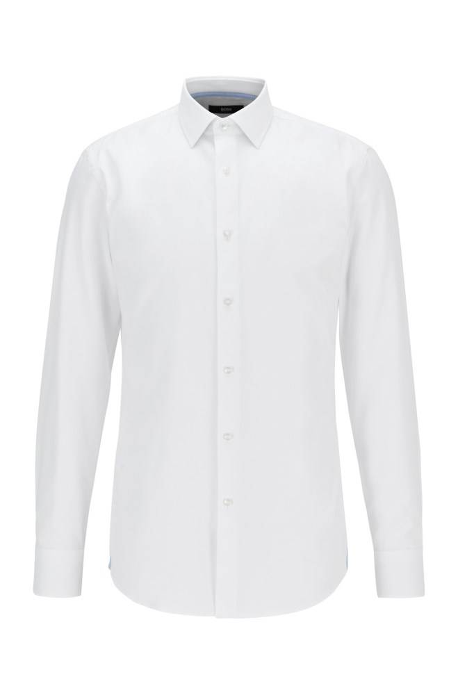 Hugo Boss Slim-fit shirt Hvite | BZmlovjV