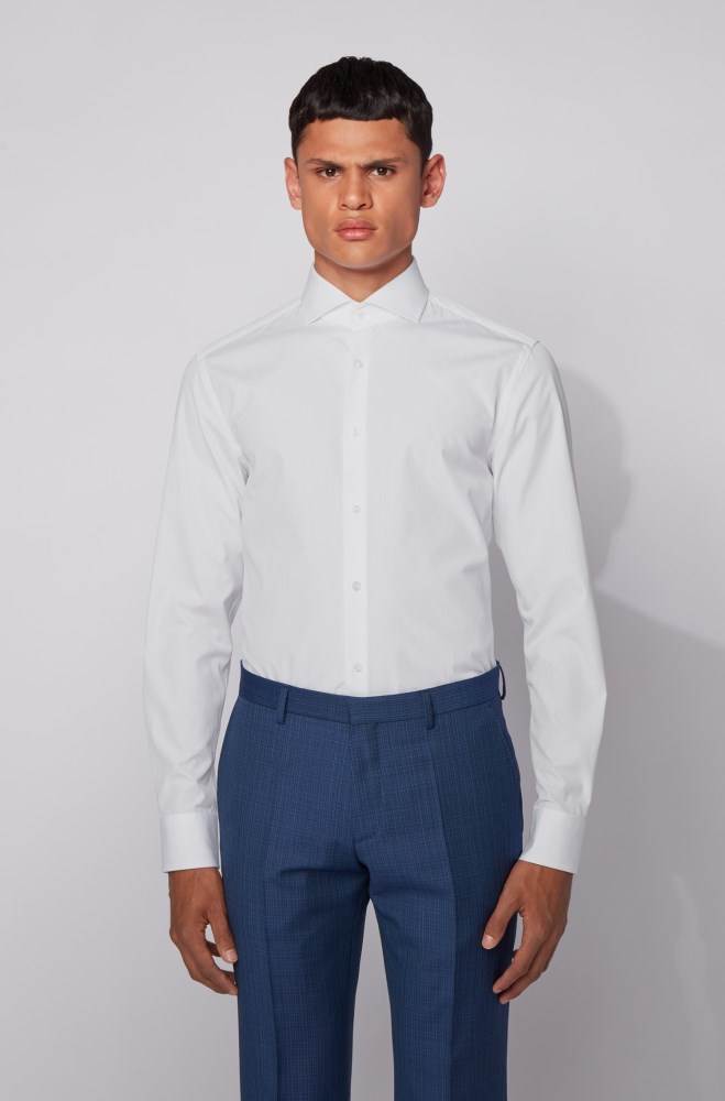 Hugo Boss Slim-fit shirt Hvite | Chf2Ag5l