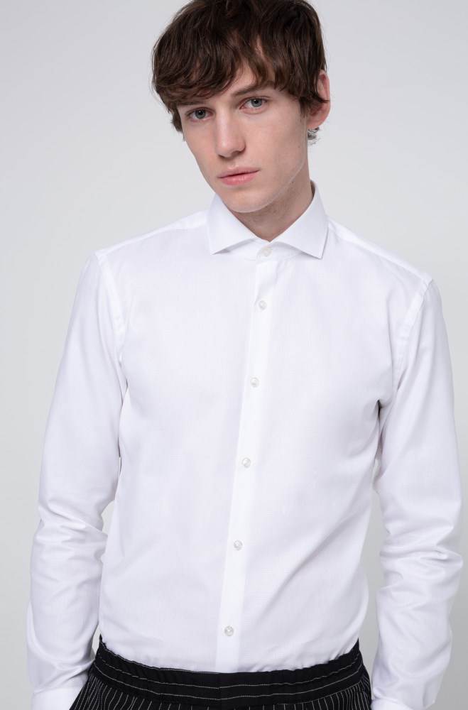 Hugo Boss Slim-fit shirt Hvite | Iyb4U1s8