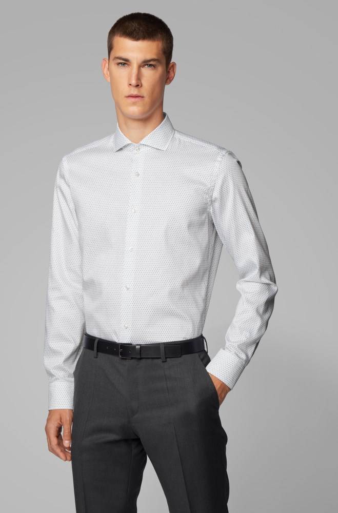 Hugo Boss Slim-fit shirt Hvite | JXhrpcla