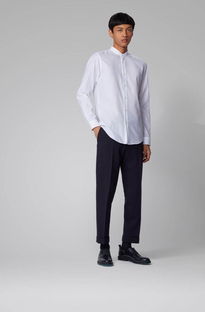 Hugo Boss Slim-fit shirt Hvite | KaVS7VVj