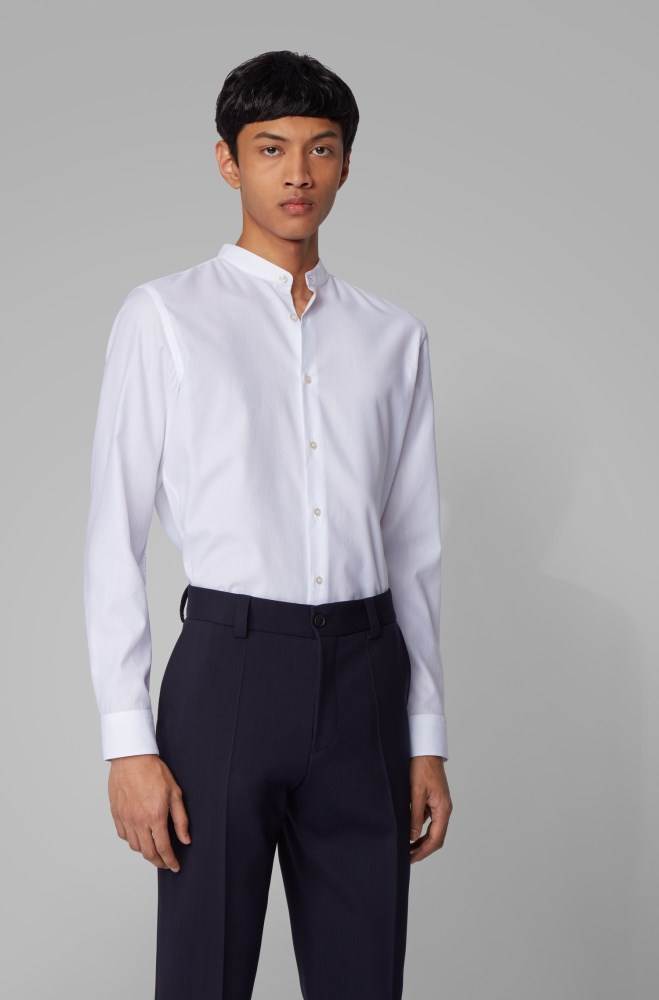 Hugo Boss Slim-fit shirt Hvite | KaVS7VVj